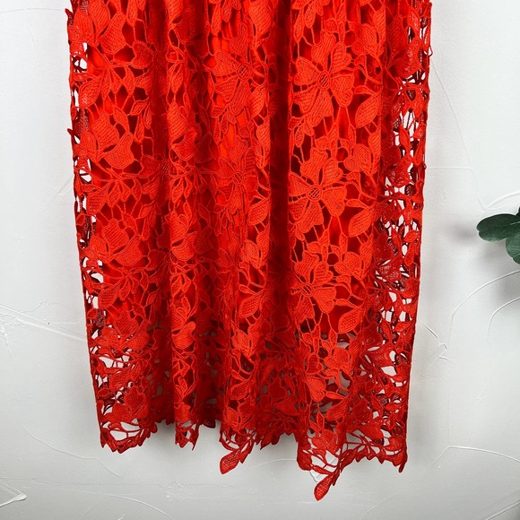 Bardot Red Ricko Fit and Flare Lace Dress - Picture 4 of 10
